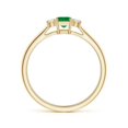 thumbnail image 2 of ANGARA Natural Classic Square Emerald and Diamond Three Stone Ring in 14K Yellow Gold for Women (Size-3.5mm) | May Birthstone, Birthday, Anniversary, Jewelry Gift for Women | Natural Emerald Ring, 2 of 8