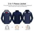 thumbnail image 3 of CAMEL CROWN Men’s Ski Jacket with Inner Fleece 3 in 1 Waterproof Winter Jacket, 3 of 7