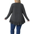 thumbnail image 4 of DARING DIVA Women's Plus Size Tunic Button Henley Blouses 1X Dark Gray, 4 of 6