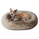 thumbnail image 1 of Cozzze Cama ortopédica calmante para perros grandes, cama para mascotas antiansiedad con espuma de apoyo, cama ovalada extraíble y lavable, cama mullida para perros, color beige, 1 of 5