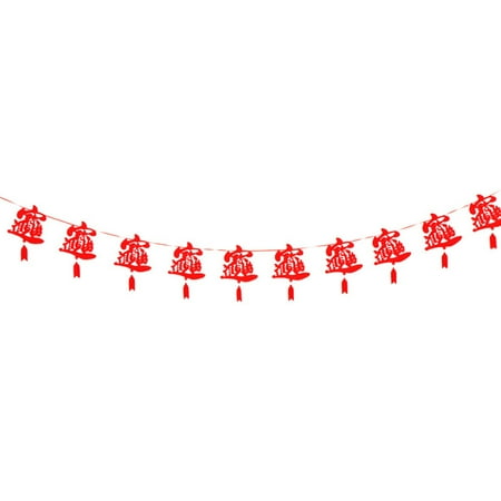 

Chinese New Year Traditional for Banner DIY Non-woven Lucky Hanging Flag Ceiling Decorations Bunting Garland Party Favors Supplies for Shops Restaurant Home