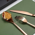 thumbnail image 6 of Just Houseware Rose Gold Silverware Set 20 Pieces, Stainless Steel Flatware Set, Titanium Plating Cutlery Set, Knives Forks Spoons Service for 4, 6 of 8