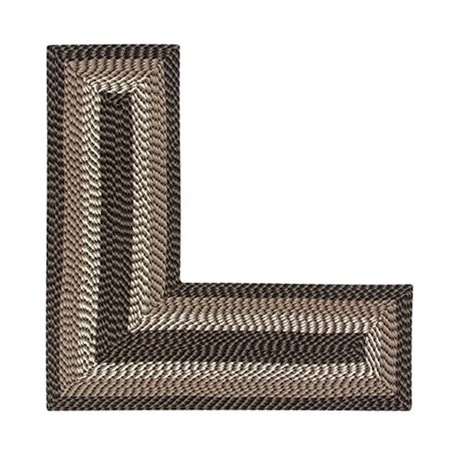 Better Trends BRAL244848CH Better Trends Alpine Collection 100% Polypropylene 24' x 48' x 48' L-Shape Braided Rug in Chocolate