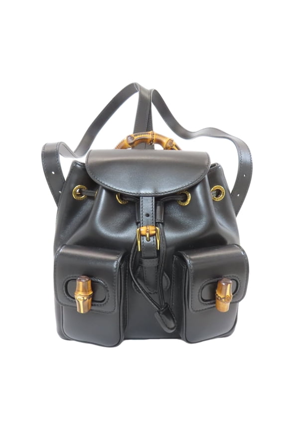 Pre-Owned Gucci 702101 Bamboo Backpack/Daypack Calf Leather Women's GUCCI