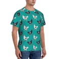 thumbnail image 2 of Vsdgher Funny Chicken Print Men's Dry Fit Mesh Athletic Shirts Moisture Wicking Tennis T-Shirt Tops, 2 of 9