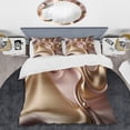 thumbnail image 2 of Designart "Elegant Pink and Gold Sophistication X" Abstract Liquid Ink Bedding Covert Set - Modern Pink Abstract Bed Set With 2 Shams, 2 of 6
