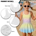 thumbnail image 5 of Uorisanigo Kids Swimsuits for Girls Rainbow Mermaid Scale Modest Bathing Suit Swimwear One Piece Beach Swim Dress Summer Vacation, Size 8-9, 5 of 6