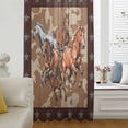 thumbnail image 6 of Brown Retro Horse Sheer Curtains 45 Inches Long, Vintage Western Stars Country Light Filering Curtains, Breathable Simi Curtain Privacy Drapes for Kitchen Bathroom Lightweight Small Window Treatment, 6 of 9
