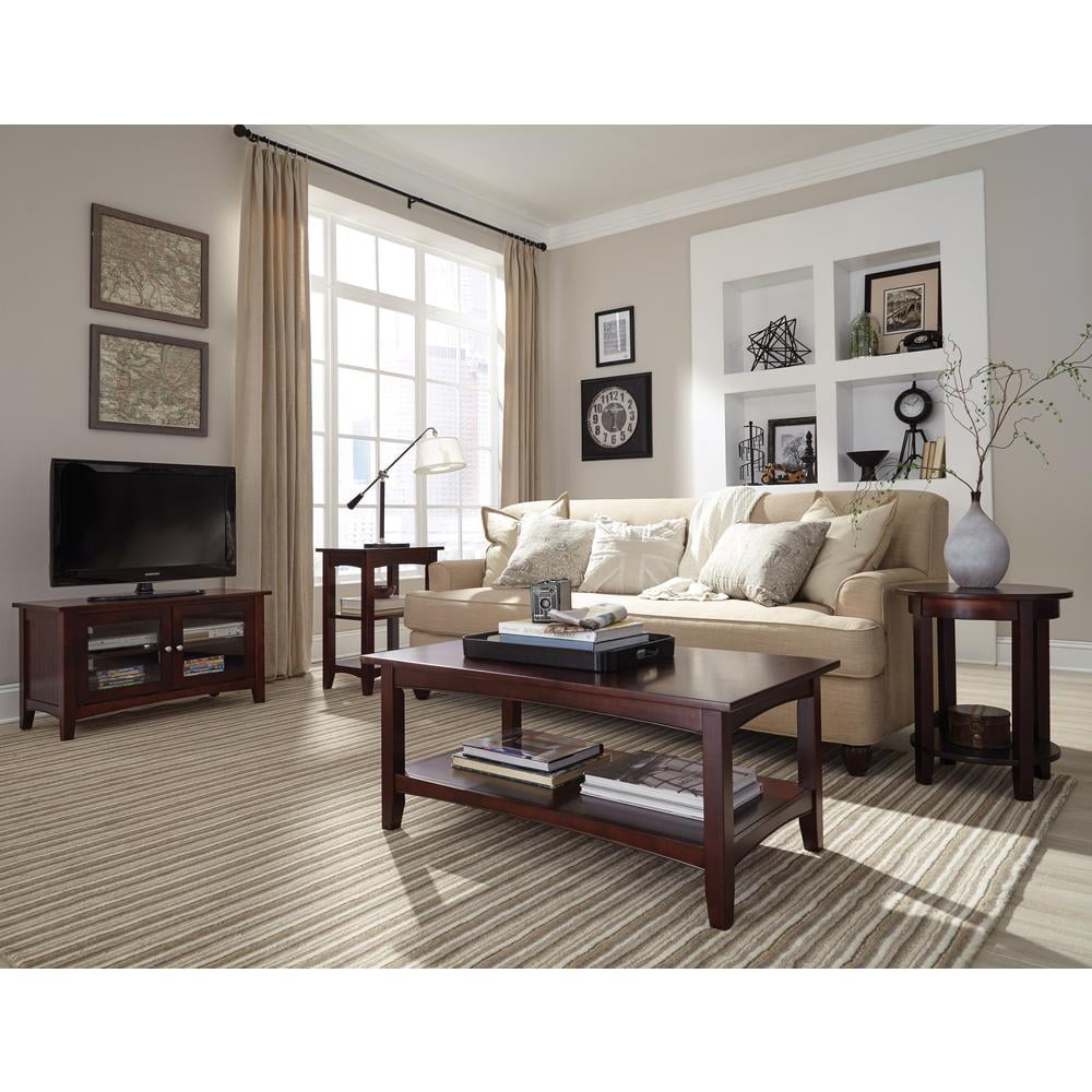 Alaterre Furniture Shaker Cottage 2-Shelf End Table,  Transitional Cottage Styling,  Espresso Finish