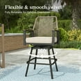 thumbnail image 4 of Sophia & William Patio Outdoor Bar Set Wicker Rattan Bar Height Swivel Stools & Table Furniture Bistro Set for 2, Beige Cushion, 4 of 9