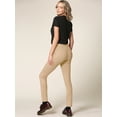 thumbnail image 5 of Made by Johnny Women's Casual Leggings Stretchy Work Ankle Pants Office Slacks with Pocket M BEIGE, 5 of 6
