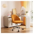 thumbnail image 3 of SONGMY Office Chair Armless Cute Desk Chair Modern Adjustable Swivel Padded Fabric Vanity Task Computer Chair Home Office Desk Chairs with Wheels (Yellow), 3 of 7