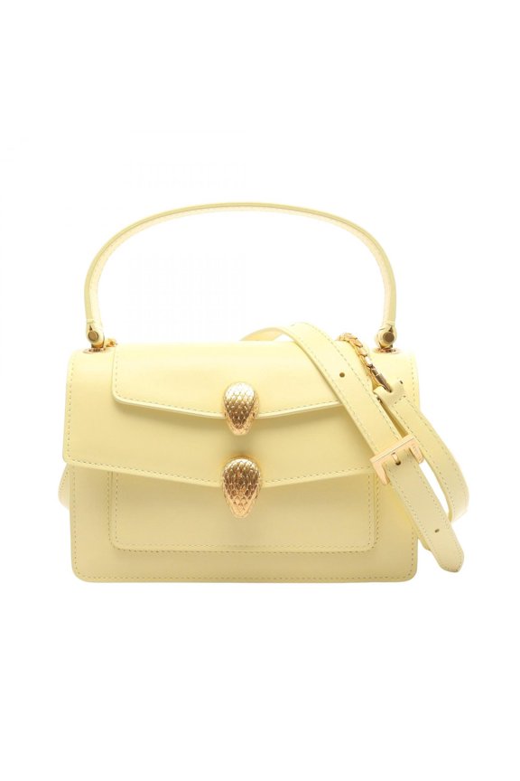 Pre-Owned BVLGARI x ALEXANDER WANG Serpenti 2-Way Handbag, Leather, Women's, Yellow