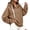 A-Khaki, variant on SYwaren Women's Long Sleeve Oversized Half Zip Hoodie Casual Sweatshirt Side Slit Tops