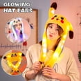 thumbnail image 1 of 23.5inch Pikachu Hat Rabbit Ear Moving Jumping Hat Funny Bunny Plush Hat Cap, 1 of 3