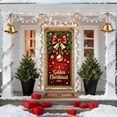thumbnail image 6 of HYLLai Santa Claus Christmas Door Cover 35x71 Inch, Festive Holiday Door Decoration for Indoor Outdoor Use, Polyester Door Curtain with Rope for Easy Hanging (F), 6 of 6