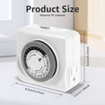 thumbnail image 3 of SUTENGDA 2Pcs 3 Prong Timer Outlet Plug US Indoor Mechanical Outlet Timer with 2 Outlets 24 Hour Plug in Mechanical Light Timer Energy Saving Plug in Electrical Timer for Stage Light, 3 of 9