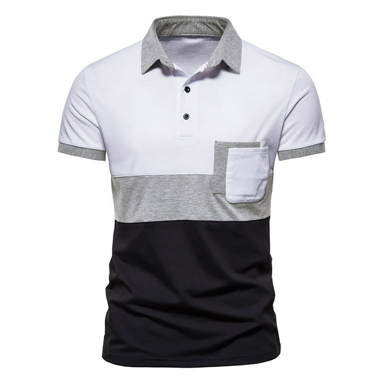 Mens Polo Shirts Summer Lightweight Fishing Shirt Casual Graphic Tee V Neck  Short Sleeve Top Big Tall Golf Shirt