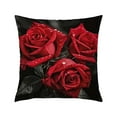 thumbnail image 2 of Fasiaou 2 Counts Black Rose Velvet Pillow Cover 45x45cm Soft Decorative Cushion Case with Zipper Closure for Sofa Living Room Bed Car Seat Home Decor Velvet Throw Pillow Covers for Adults, 2 of 6