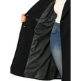 thumbnail image 6 of Unique Bargains Women's Plus Notched Lapel Double Breasted Long Coat Black 1X, 6 of 6