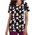 thumbnail image 3 of ClodeEU Women's Halloween Cartoon Graphic Tees ,Cat Print T Shirt ,V Neck Short Sleeve Casual Tops ,Women's Plus XXL, 3 of 4