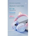thumbnail image 6 of YUNOVA Foldable Cat Ear Wireless Bluetooth Headphones with LED Breathing Lights, Compatible with iPhone iPad Android Smartphones Tablets, Ideal for Kids Study, Online Classes, Back to School Gifts, 6 of 9