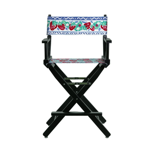 24" Director's Chair Black Frame-Strawberry Park