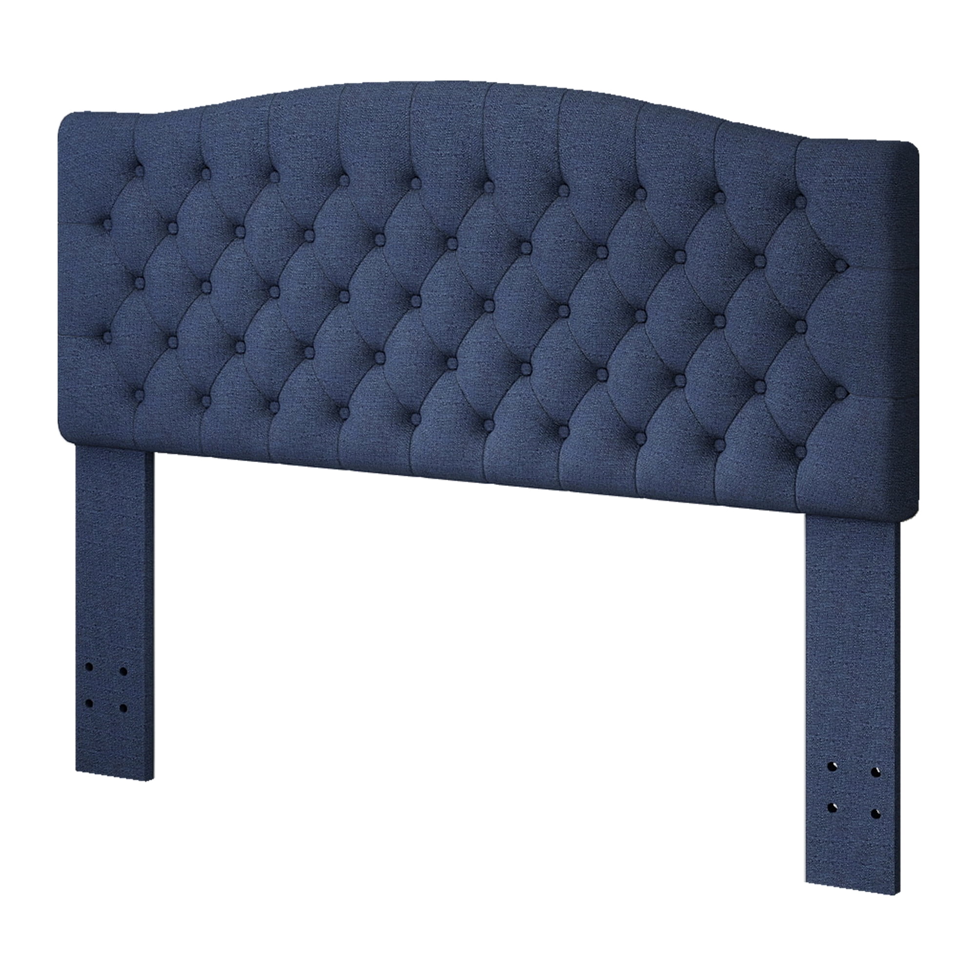 Queen Headboard Wall Mount & Bed Frame Compatible, Linen Upholstered Button Tufted, Navy Blue