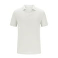 thumbnail image 1 of pstuiky camisetas para hombre, Blusa informal de manga corta con cuello en V, transpirable y abotonada para hombre camisetas de hombre l, 1 of 4