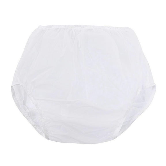 Leakproof Adult Diaper Cover Water Resistant Incontinence Underwear Plastic Pants Briefs For Disabled Elderly Postpartum White Xl