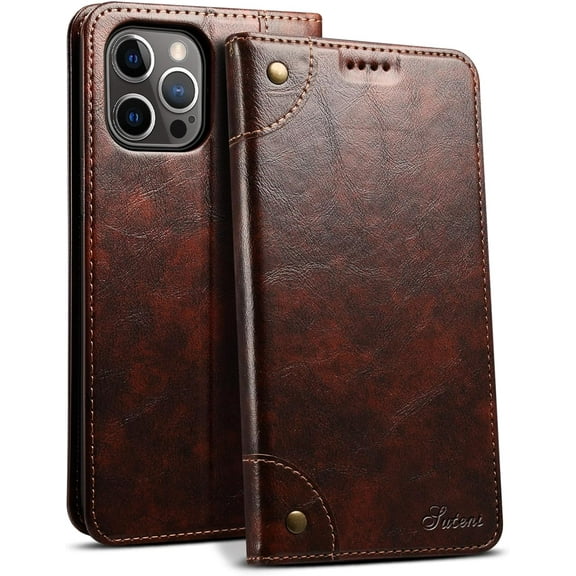 Compatible with iPhone 12 Pro Max Leather Case, Designed for iPhone 12 Pro Max Wallet Folio Case with Magnetic Closure Kickstand Card Slots Flip Book Cover for iPhone 12 Pro Max 6.7 inch