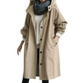 thumbnail image 4 of Vedolay Casual Jackets for Women Oversized Lapel Button Up Long Sleeve Classic Casual Jacket,Khaki XXL, 4 of 5