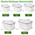 thumbnail image 2 of Contenedor de Almacenamiento de Alimentos Frcos para Refrigerador, 5 Contenedor Frcos de Frutas y Vegetal con curridor, Contenedor de Almacenamiento Sin BPA, 2 of 5
