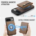 thumbnail image 3 of For Google Pixel 10 / 10 Pro Phone Case Compatible With MagSafe 2 In 1 Wallet With Card Holder &Zipper Cash Pocket,PU Leather Case,RFID Blocking, Kickstand  Magnetic Protective Women Men Cover,Brown, 3 of 8
