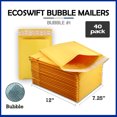 thumbnail image 4 of EcoSwift Brand Premium Kraft Bubble Shipping Bag Self-Seal Mailer, 7.25 in. x 11 in. (Size 1), Solid Gold, 40-Pack, 4 of 6