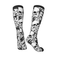 thumbnail image 4 of Balery Skull and palm leaves Printed Novelty Socks Men's Women's Crew Socks Sports Socks Knee High Socks Cotton Socks Quirky and Cool Socks, 4 of 9
