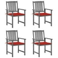 thumbnail image 6 of vidaXL Patio Chairs Outdoor Chair with Cushions for Deck Solid Wood Acacia, 6 of 121