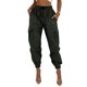 thumbnail image 3 of Gibobby Pantalones deportivos tipo cargo para mujer 2023 Pantalones cargo Mujer Ropa holgada de ajuste relajado Pantalones negros Cintura alta Cremallera(Verde,G), 3 of 4