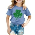 thumbnail image 4 of Toddler Girl Shirts Funny Irish Clover Pattys Short Sleeve Soft Basic St Patricks Day Vacation Tops T Shirts for Boys and Girls 4-5 Years, 4 of 4