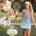 thumbnail image 7 of KEIAHUAN 2 Piece Tennis Dress Set for Women Moisture Wicking Cherry Blossom Golf Dress with Shorts Breathable Spaghetti Strap Athletic Dresses with Pocket Medium, 7 of 7
