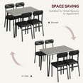 thumbnail image 3 of 5-Piece Dining Set for 4 with Upholstered Chairs, Rectangular Wood Table in Grey for Small Spaces & Apartments, 3 of 9