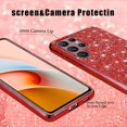 thumbnail image 5 of Compatible with Samsung Galaxy S23 Ultra Case, Glitter Sparkly Samsung S23 Ultra Phone Case with Slim Silicone Shockproof Protective Bumper Cover for Cute Girls Women (Red), 5 of 14