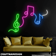 thumbnail image 2 of Craftnamesign Musical Flow Neon Sign, Music Notes Wall Art, Music Class Wall Decor, 2 of 4