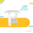 thumbnail image 3 of Mesa de centro Multiusos Minimalista Armable blanco 6.49 pulg, 3 of 7