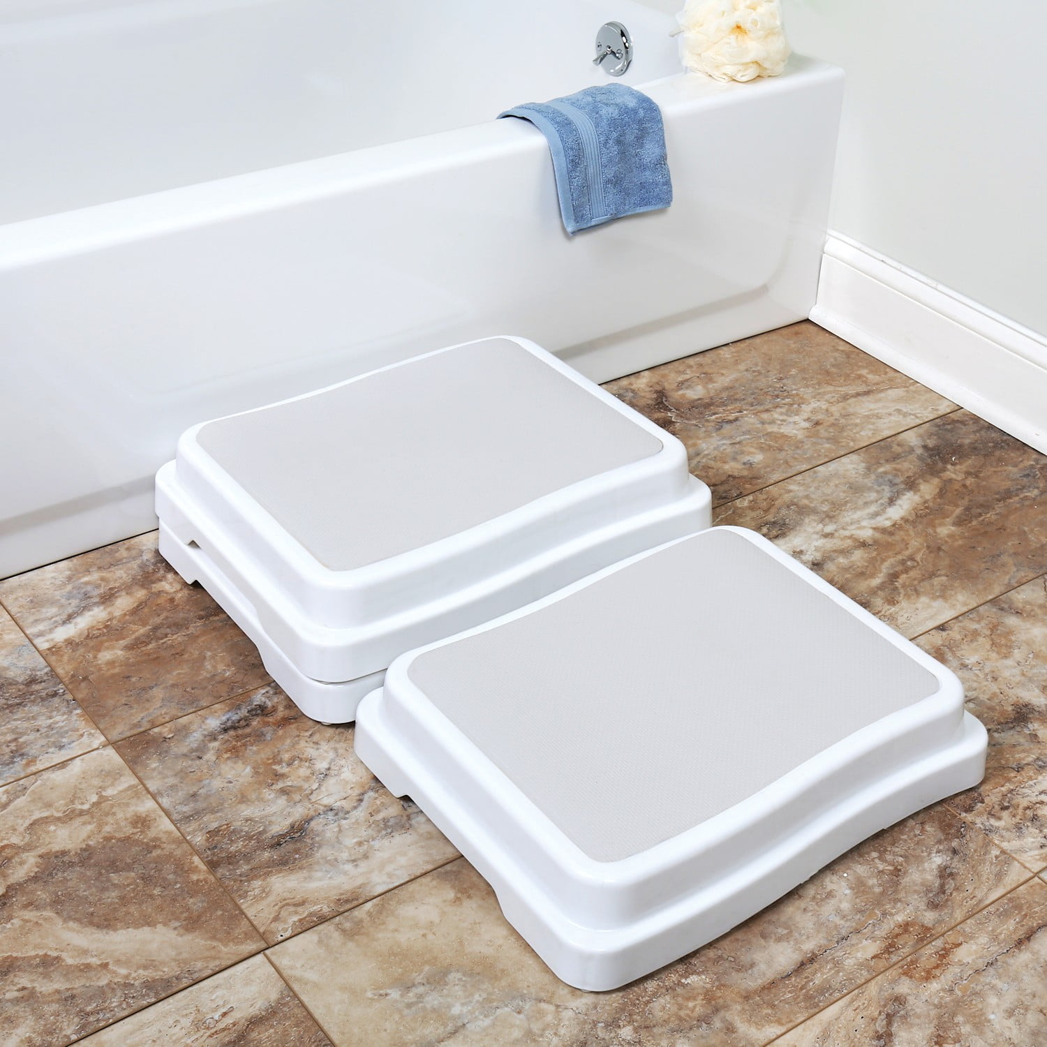 SUPPORT PLUS Stackable Bathtub Steps for Seniors Toilet Bed Step for ...