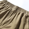 thumbnail image 5 of WIZUTIZ Men's Summer Cargo Capris Solid Color Drawstring Elastic Waist Pocket Workwear Cropped Pants Lightweight Polyester Breathable for Outdoor Hiking Daily Wear Mens Fashion, 5 of 9