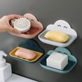 thumbnail image 3 of Advancent Bandeja de almacenamiento para pared, baño, cocina, decoración de nubes, cepillo, plato, soporte de de plástico, estante organizador de Juegos de accesorios de baño Azul claro Advancent HA065188-04, 3 of 6