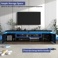 thumbnail image 4 of LED TV Stand for up to 75" TVs with Charnging Station, 66" Marble Entertainment Center Console Table Gaming Soundbar Shelf with 2 Storage Cabinets, 4 of 10