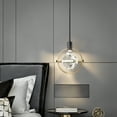 thumbnail image 6 of Deyidn Modern Crystal Pendant Light in Black Mini Dimmable Integrated LED Light Fixtures Metal Rod Ceiling Black Gold Chandelier for Kitchen Island Bedroom Dining Room Bar, 6 of 8