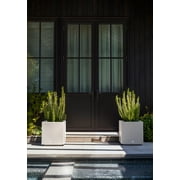 Veradek Block Series Cube Small 18 Plastic Planter - White